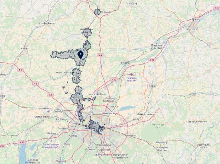 45 Min von Petershausen aus